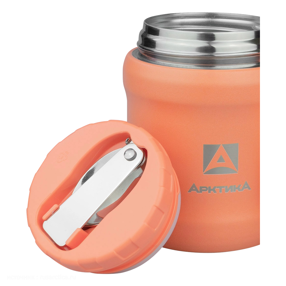 Термос "Арктика", для еды вакуумный, бытовой 0.5 л, (коралловый). Фото №4 Термос "Арктика", для еды вакуумный, бытовой 0.5 л, (коралловый). Фото №4