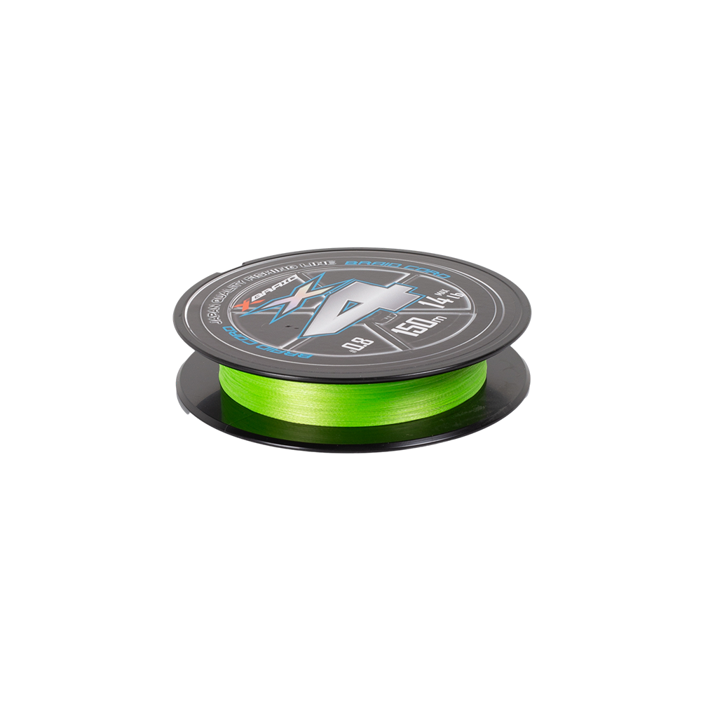 Плетёный шнур YGK X-Braid Braid Cord X4 150m Chartreuse #0.8, 0.148мм, 14lb, 6.3кг. Фото №2