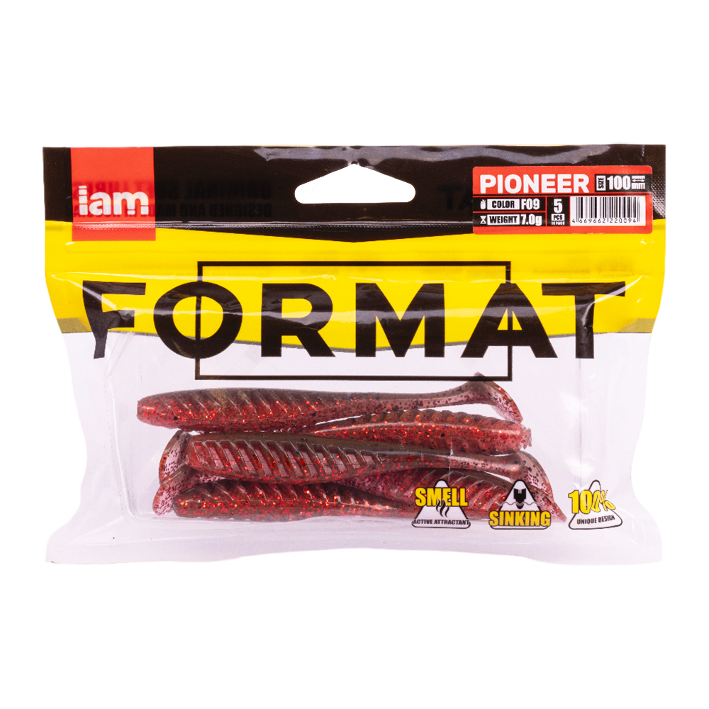 Силиконовая приманка FORMAT PIONEER 100mm, цвет F09, (5шт). Фото №5 Силиконовая приманка FORMAT PIONEER 100mm, цвет F09, (5шт). Фото №5