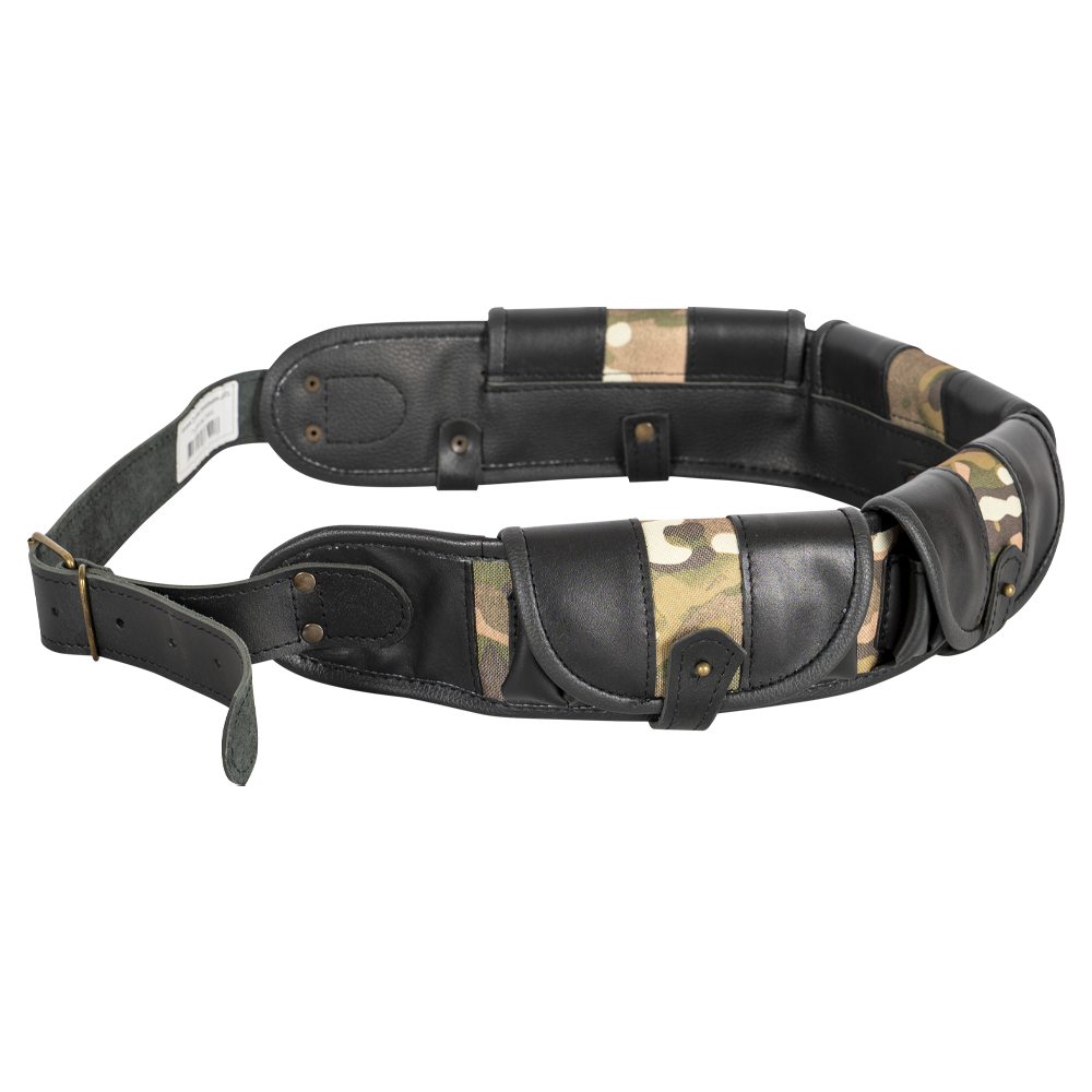 Патронташ №55 на 24 патрона (12 калибра) закрытый, 4 клапана, кожа/ткань (ИП Шунина). Фото №3 Патронташ №55 на 24 патрона (12 калибра) закрытый, 4 клапана, кожа/ткань (ИП Шунина). Фото №3