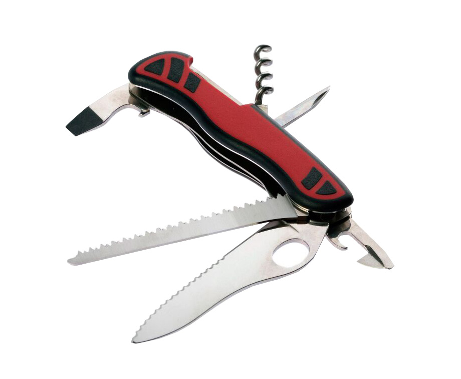 Нож Victorinox Forester one Hand 111 мм/красно-черный, с серейторной заточкой. Фото №2