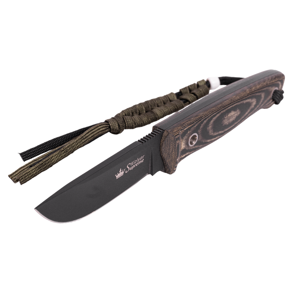 Нож Nikki D2 BT (черный, микарта, ножны кайдекс). Фото №3