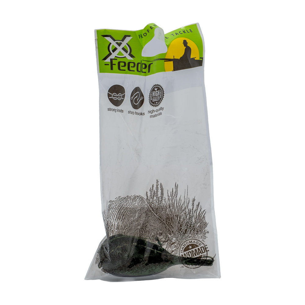 Монтаж фидерный X-FEEDER PL FLAT MIDI 060 г (лидкор, 1 крючок с волосом). Фото №1 Монтаж фидерный X-FEEDER PL FLAT MIDI 060 г (лидкор, 1 крючок с волосом). Фото №1