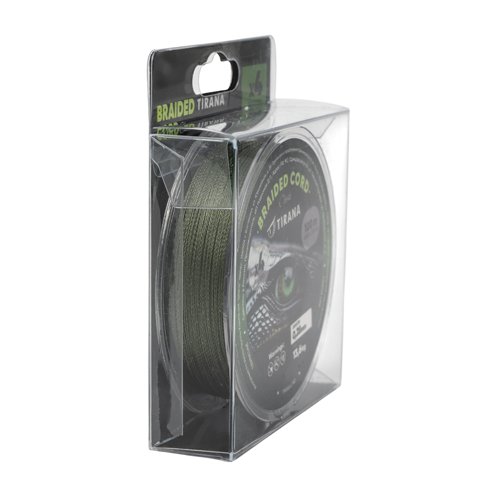 Шнур плетеный Tirana Folk Cord X4 PE 100м, d0,28 (green). Фото №3 Шнур плетеный Tirana Folk Cord X4 PE 100м, d0,28 (green). Фото №3
