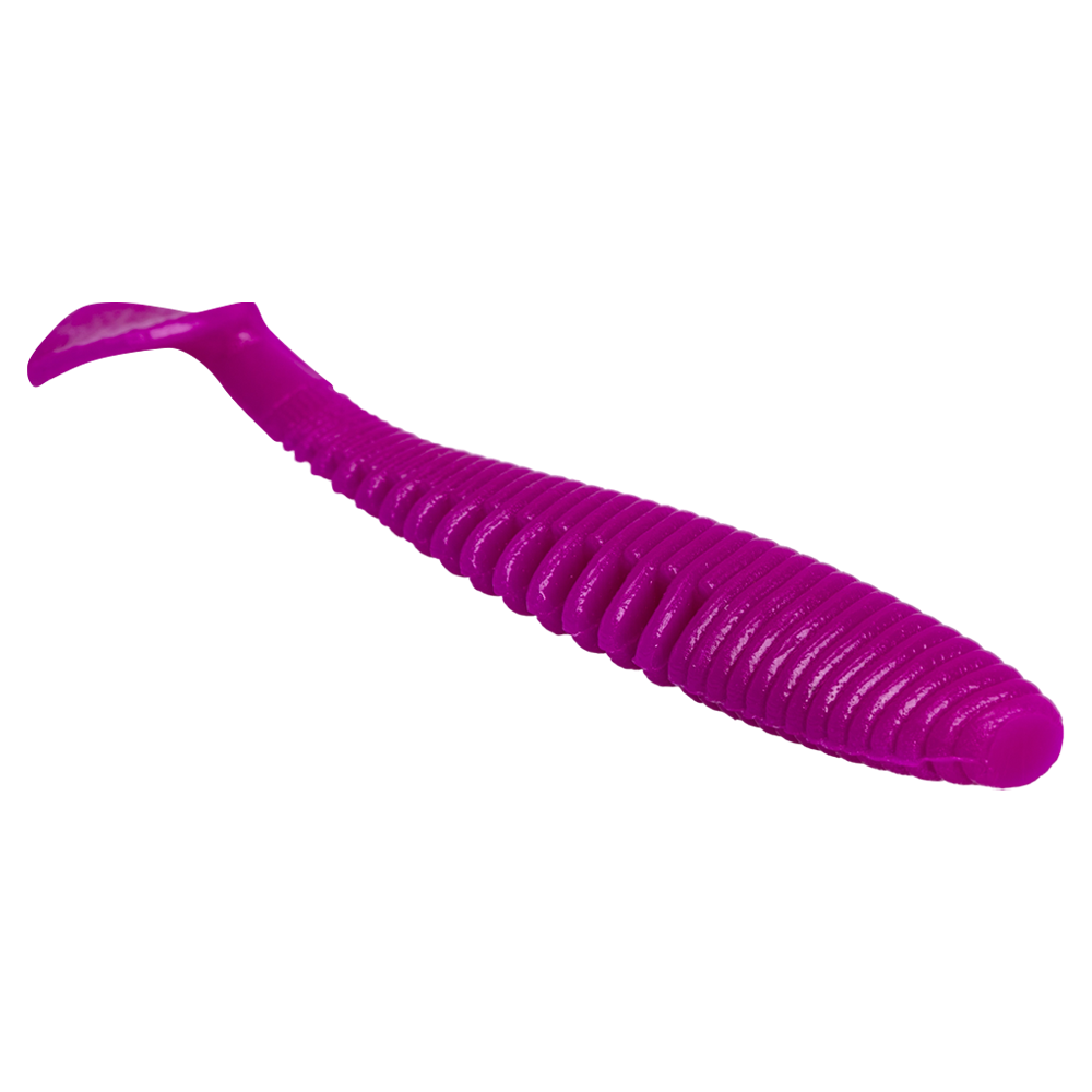 Резина съедобная виброхвост VIKING серия Варуна 75 мм, фиолетовый фл (8 шт.). Фото №2