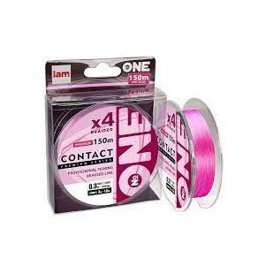 Плетеная леска №ONE CONTACT Х4-150 (pink) 0.6PE. Фото №1
