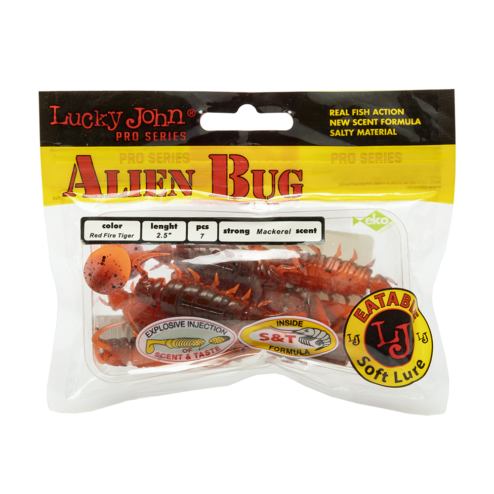 Виброхвост Lucky John Pro Series Alien Bug 2,5" 63мм, (7шт. упак.) цвет T48. Фото №4 Виброхвост Lucky John Pro Series Alien Bug 2,5" 63мм, (7шт. упак.) цвет T48. Фото №4