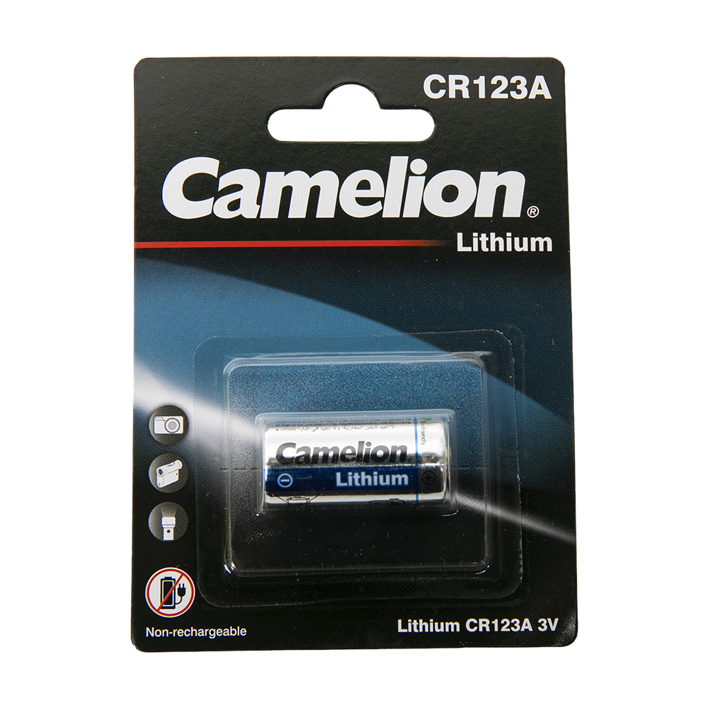 Батарейка Camelion CR123A BL-1 (CR123A-BP1, фото,3В). Фото №1 Батарейка Camelion CR123A BL-1 (CR123A-BP1, фото,3В). Фото №1