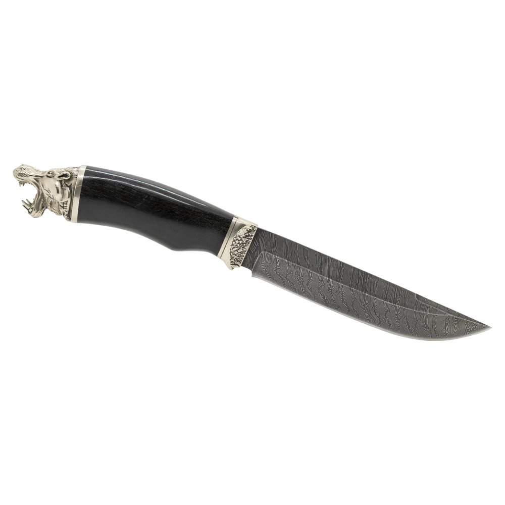 Нож "Бегемот", клинок дамаск, граб, худ. литье (СВ-Клинок). Фото №2