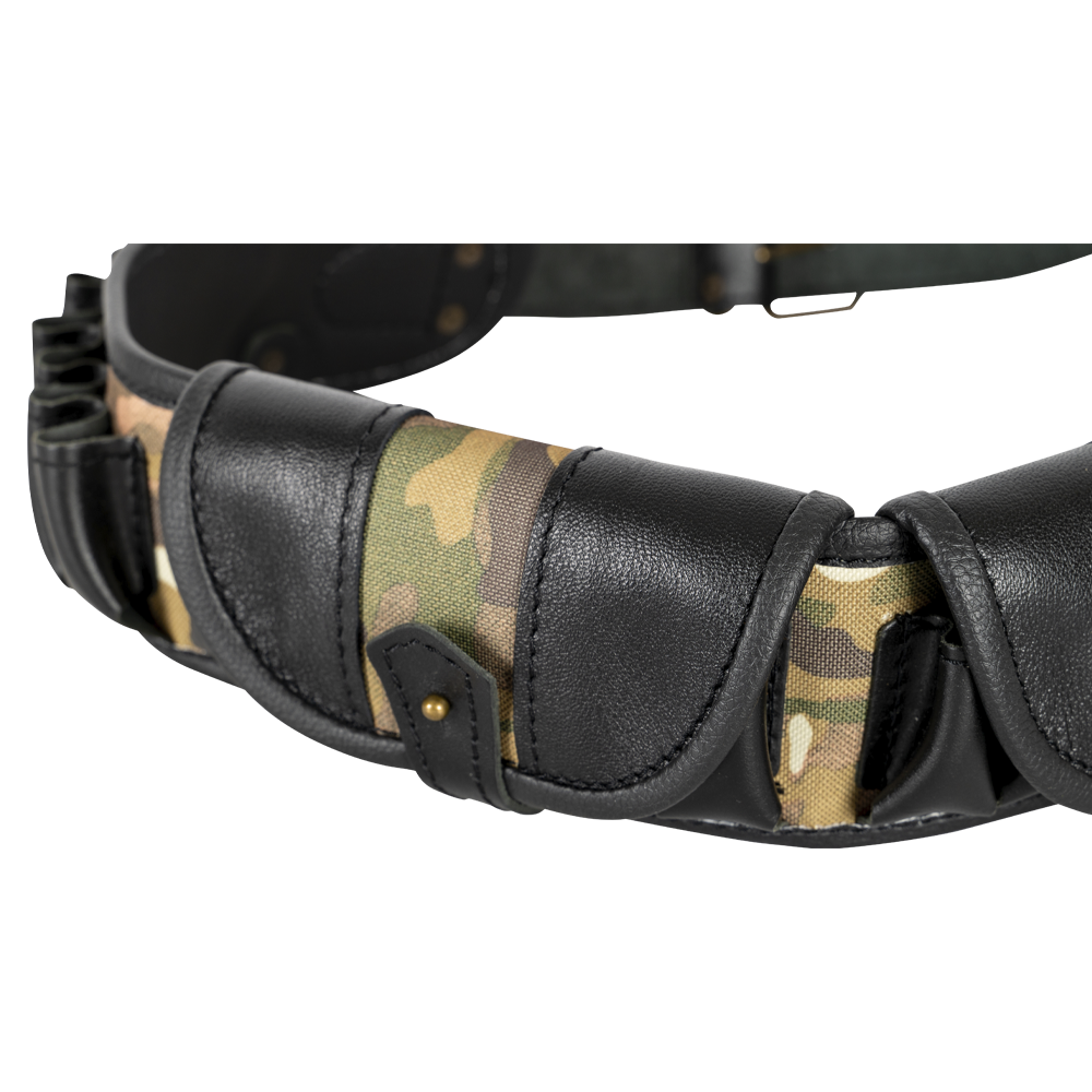 Патронташ №59 на 24 патрона (12 калибра) закрытый/открытый, 2 клапана, кожа/ткань (ИП Шунина). Фото №3