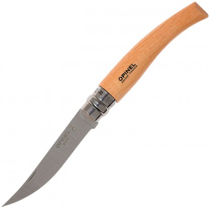 Нож "Opinel" n 8, нержавеющая сталь, рукоять из оливкового дерева, с чехлом, в дер. коробке. Фото №2