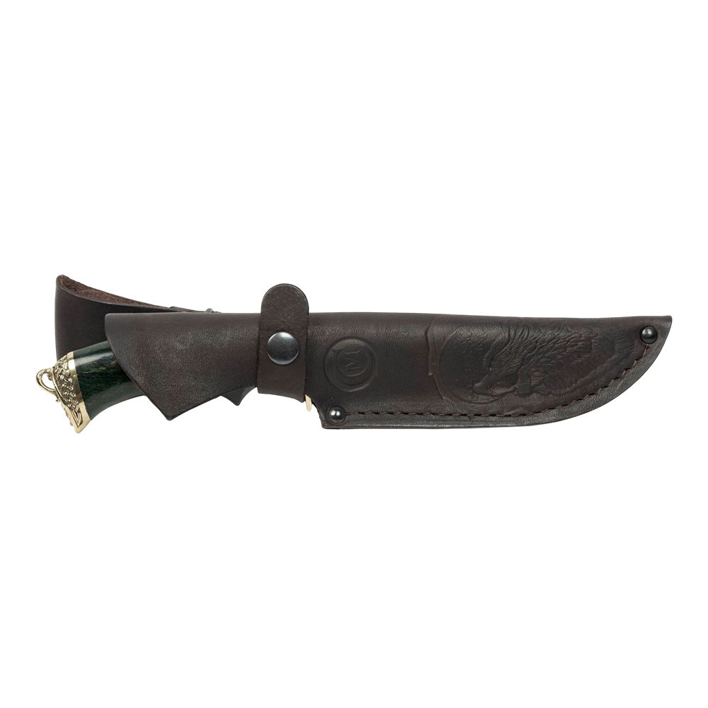 Нож МС Легионер, клинок дамаск, рукоять стабилизированная карельская береза, литье. Фото №3