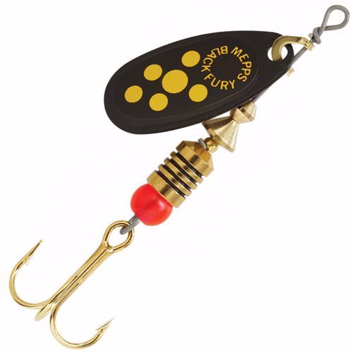 Блесна Mepps Black Fury 0 black/yellow dots 2г. Фото №1