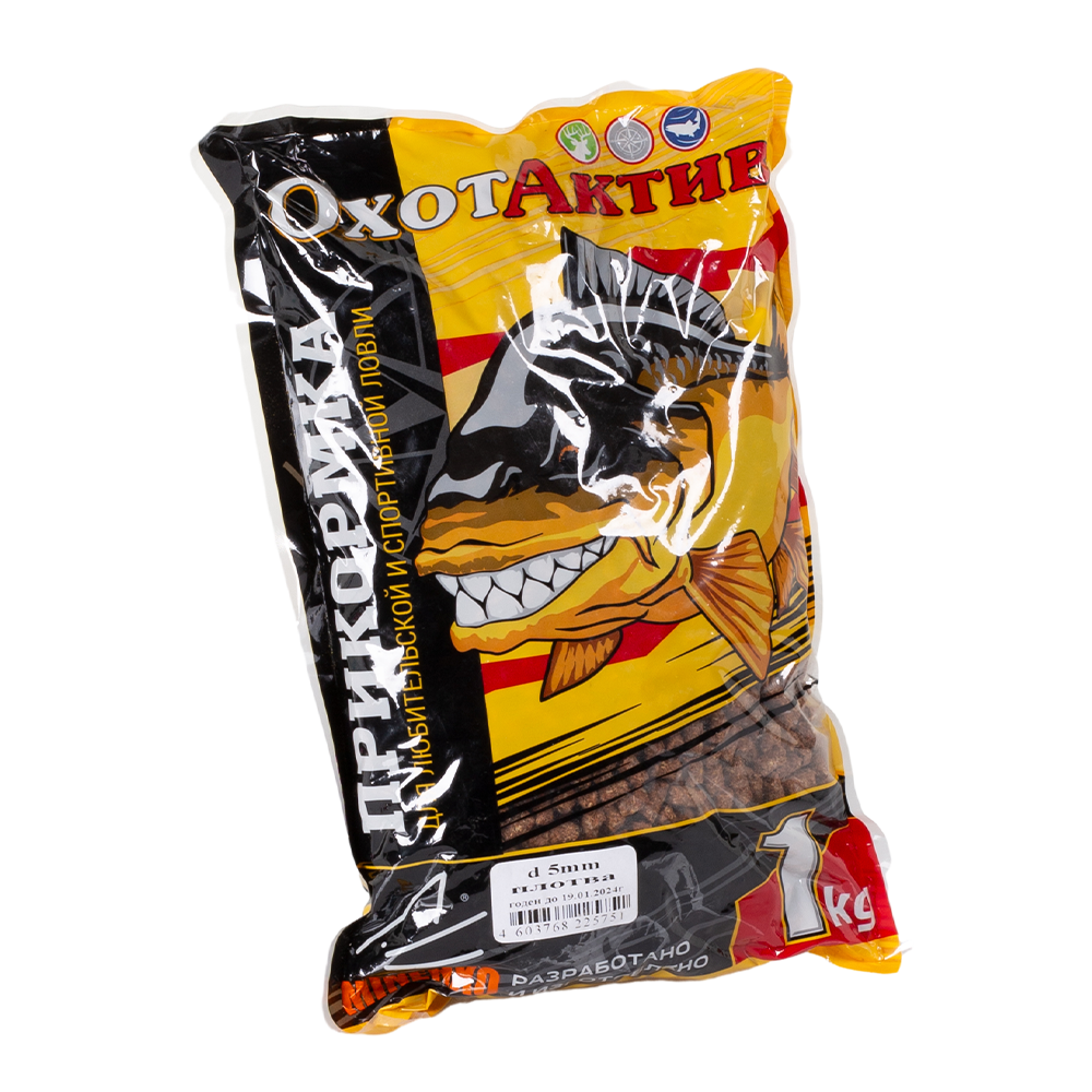 Гранулы «ОхотАктив» 5мм, Плотва (1кг) Classic. Фото №1