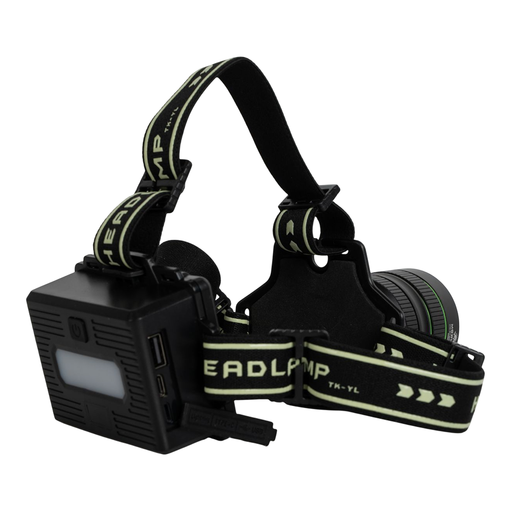 Фонарь налобный (аккумулятор 18650-3шт,+COB диод, цифровой индикатор заряда, регулировка яркости, датчик движения, power bank). Фото №4