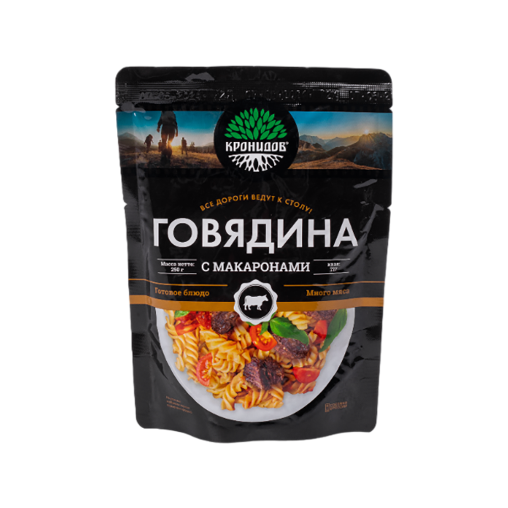 Блюдо КРОНИДОВ макаронные изделия с говядиной 250 гр.. Фото №1