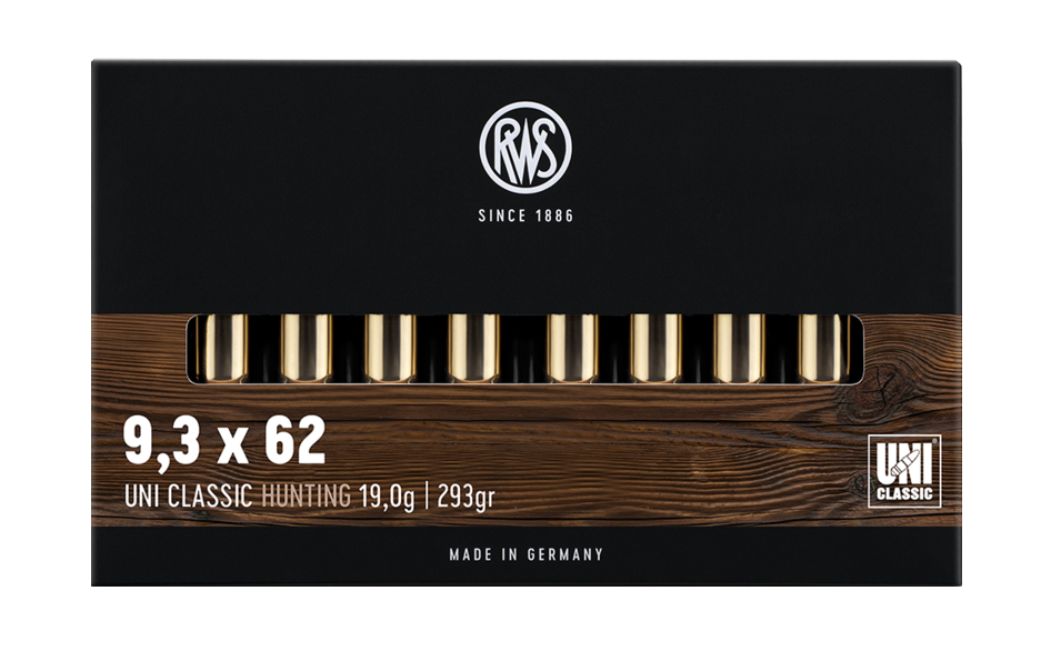 Патрон нарезной RWS калибр 9.3x62 UNI Classic 19,0 гр. 293 grn. (в пачке 20 шт.). Фото №2