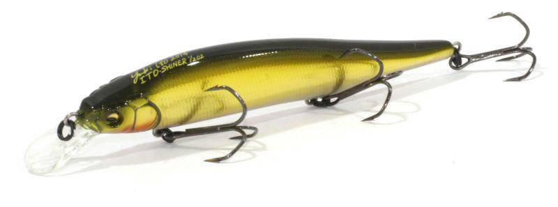 Воблер Megabass Ito-Shiner 115мм, 14гр, заглубление 1,8-3м цвет (wakin golden shiner). Фото №2