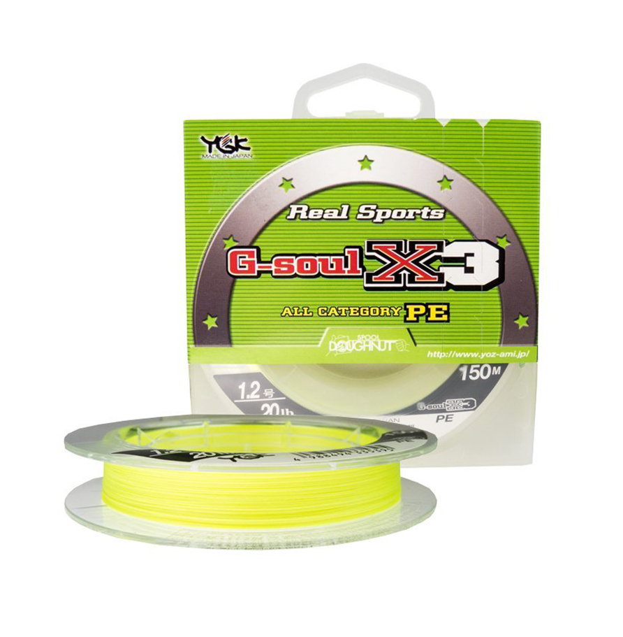 Шнур PE Yoz-ami - G-soul X3 R SPORTS 150м размер 1,5 Ярко-желтая 12,5кг. Фото №1 Шнур PE Yoz-ami - G-soul X3 R SPORTS 150м размер 1,5 Ярко-желтая 12,5кг. Фото №1