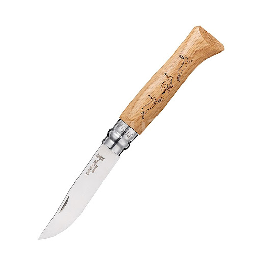 Нож "Opinel" ANIMALIA 8, нержавеющая сталь, рисунок заяц. Фото №1