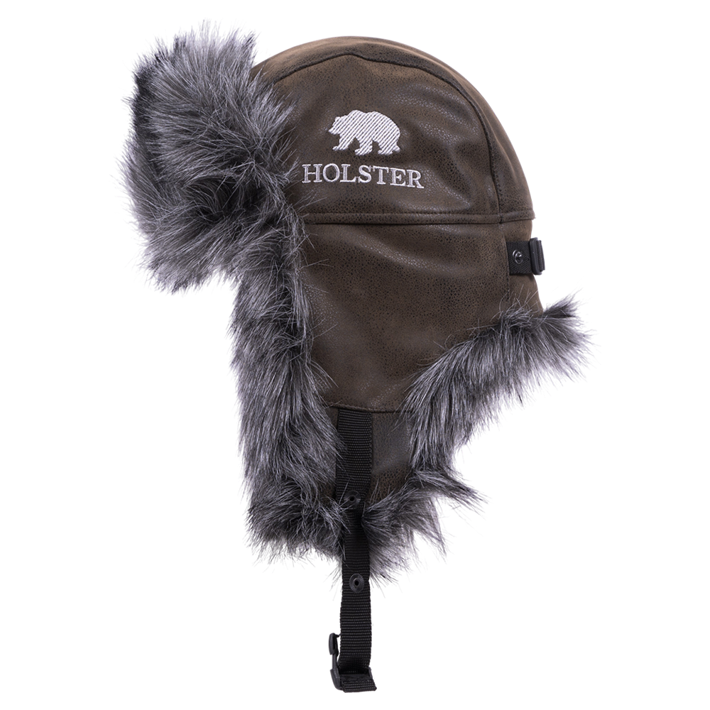 Шапка ушанка "Хольстер" (кож.зам., коричневый) (57-58) (Хольстер). Фото №3