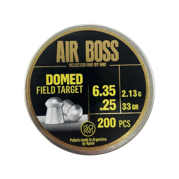 Пуля пневматическая APOLO AIR BOSS "Domed Field Target", калибр 6.35, 33 gr (200 шт.). Фото №1