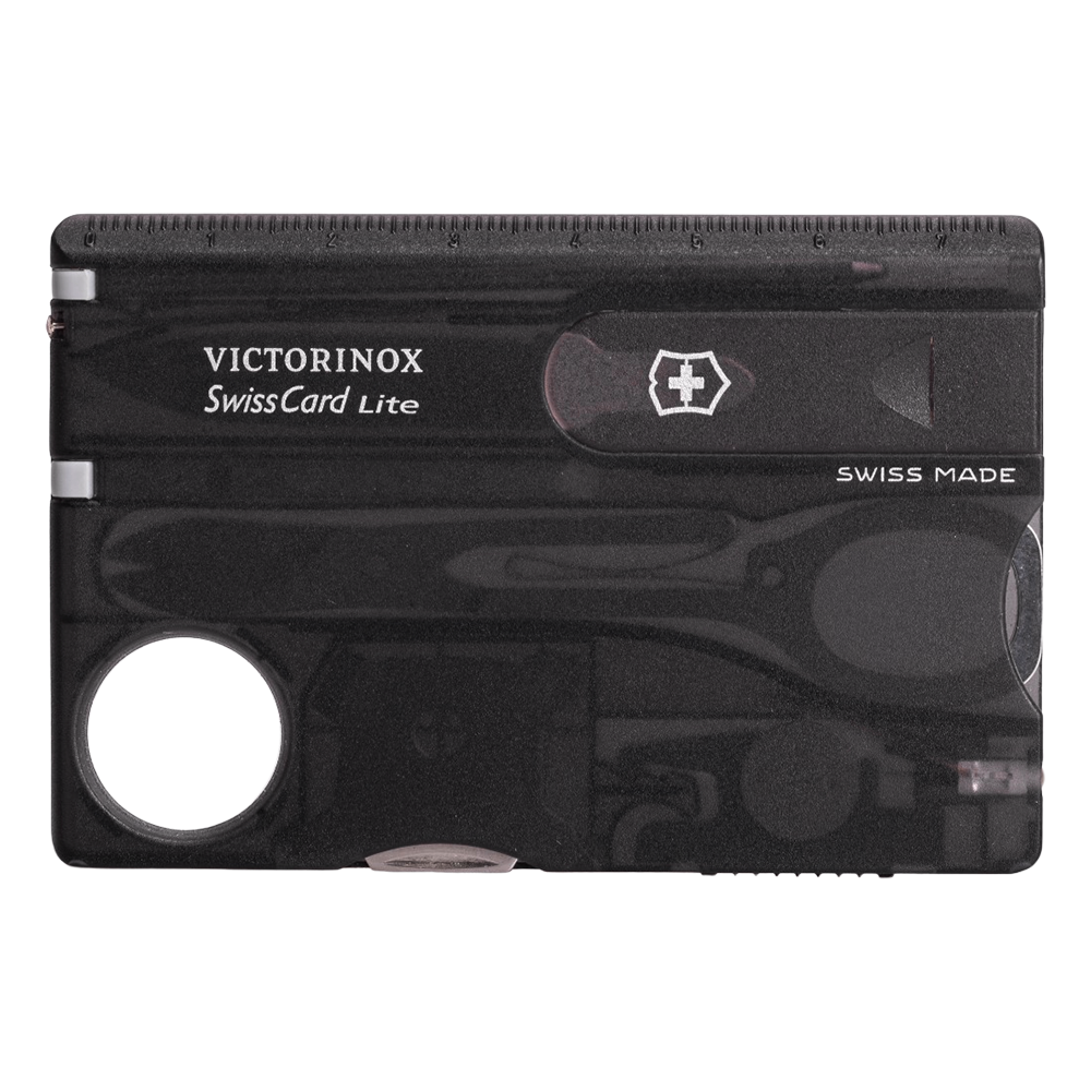 Нож Victorinox SwissCard Lite / полупрозрачный черный (шт). Фото №9