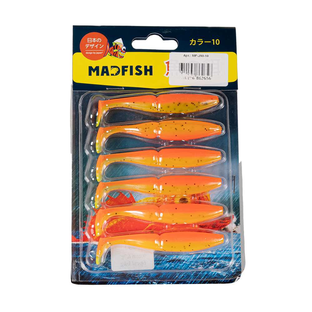 Виброхвост MADFISH JUMBO 90мм, 6.7г, (6 шт. уп.) цвет 10. Фото №1