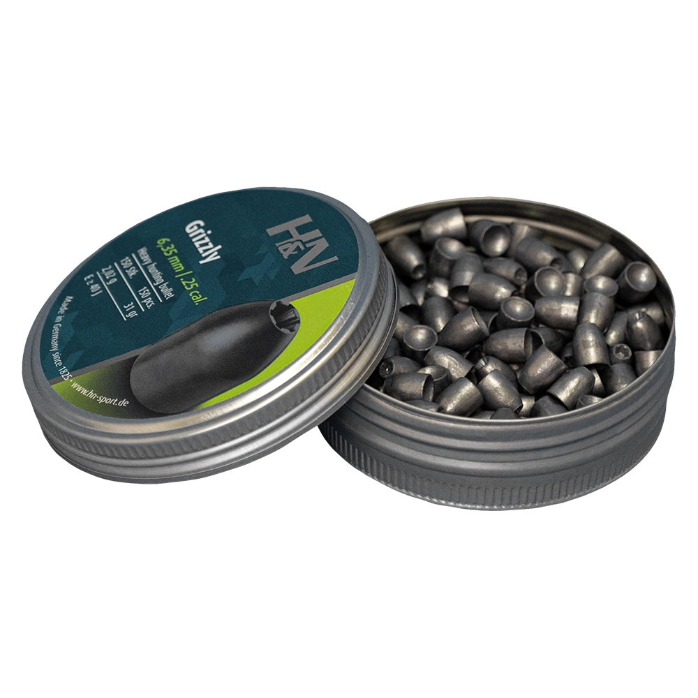 Пули пневматические "H&N Grizzly" калибр 6,35мм 2,02г (150 в банке). Фото №3 Пули пневматические "H&N Grizzly" калибр 6,35мм 2,02г (150 в банке). Фото №3