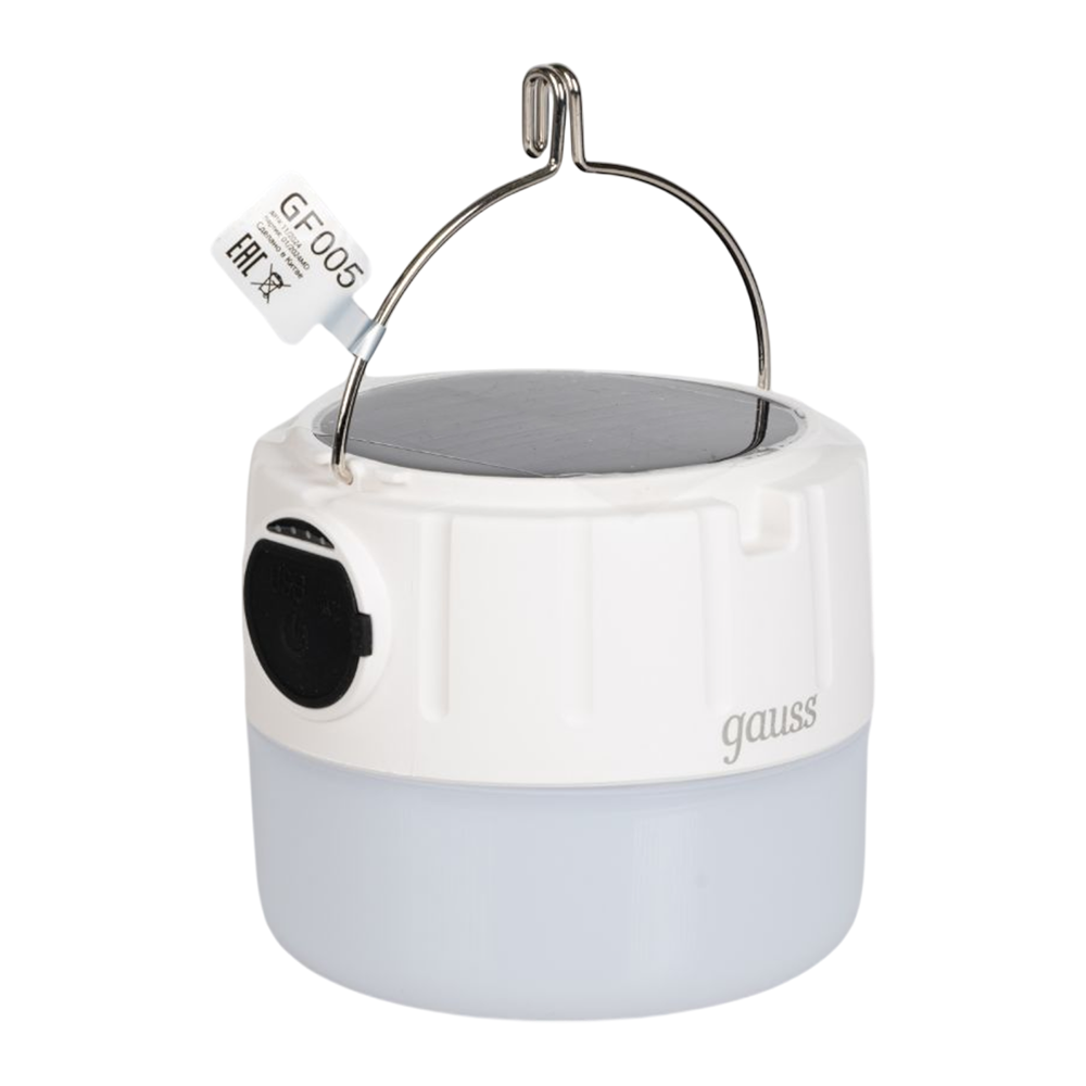 Фонарь кемпинговый Gauss модель GFL005 11W 410lm Li-ion 1200mAh Solar LED 1/10/60. Фото №1