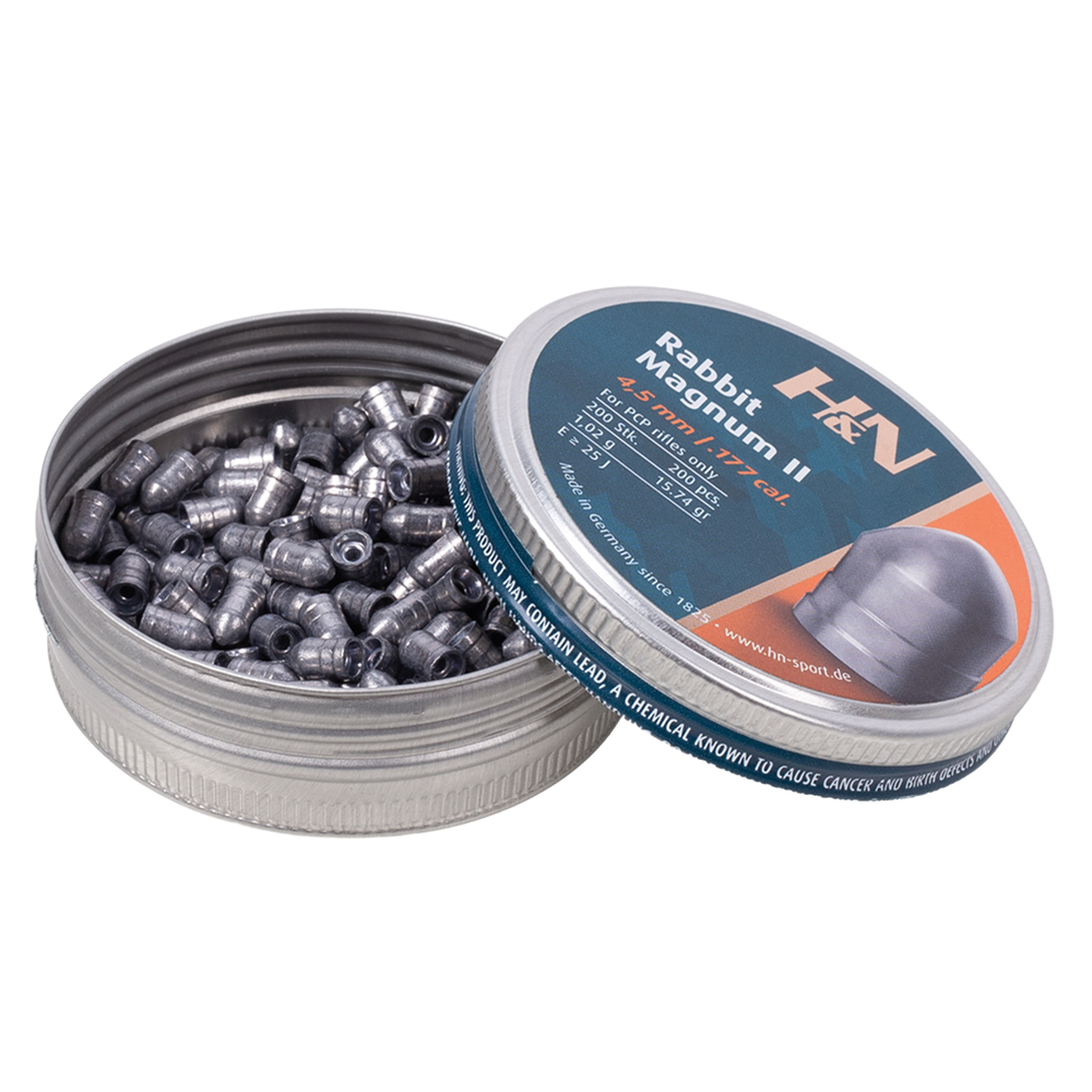 Пуля пневматическая "H&N Rabbit Magnum II", для винтовки, 4,5 мм., 15,74 гран. (200 шт.). Фото №2 Пуля пневматическая "H&N Rabbit Magnum II", для винтовки, 4,5 мм., 15,74 гран. (200 шт.). Фото №2