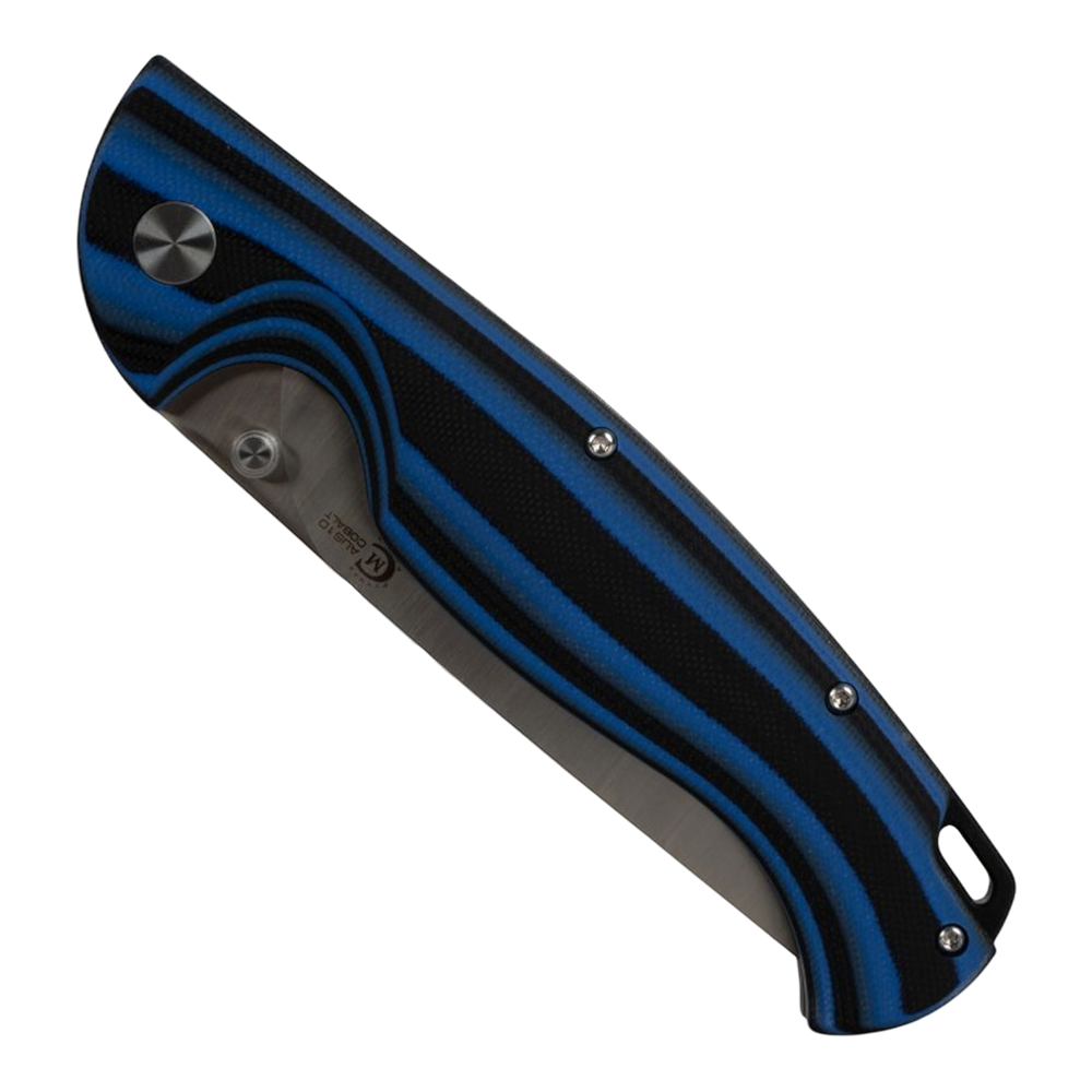 Нож складной МС "Сибиряк" сталь AUS-10, рукоять G10 (черно-синяя). Фото №3