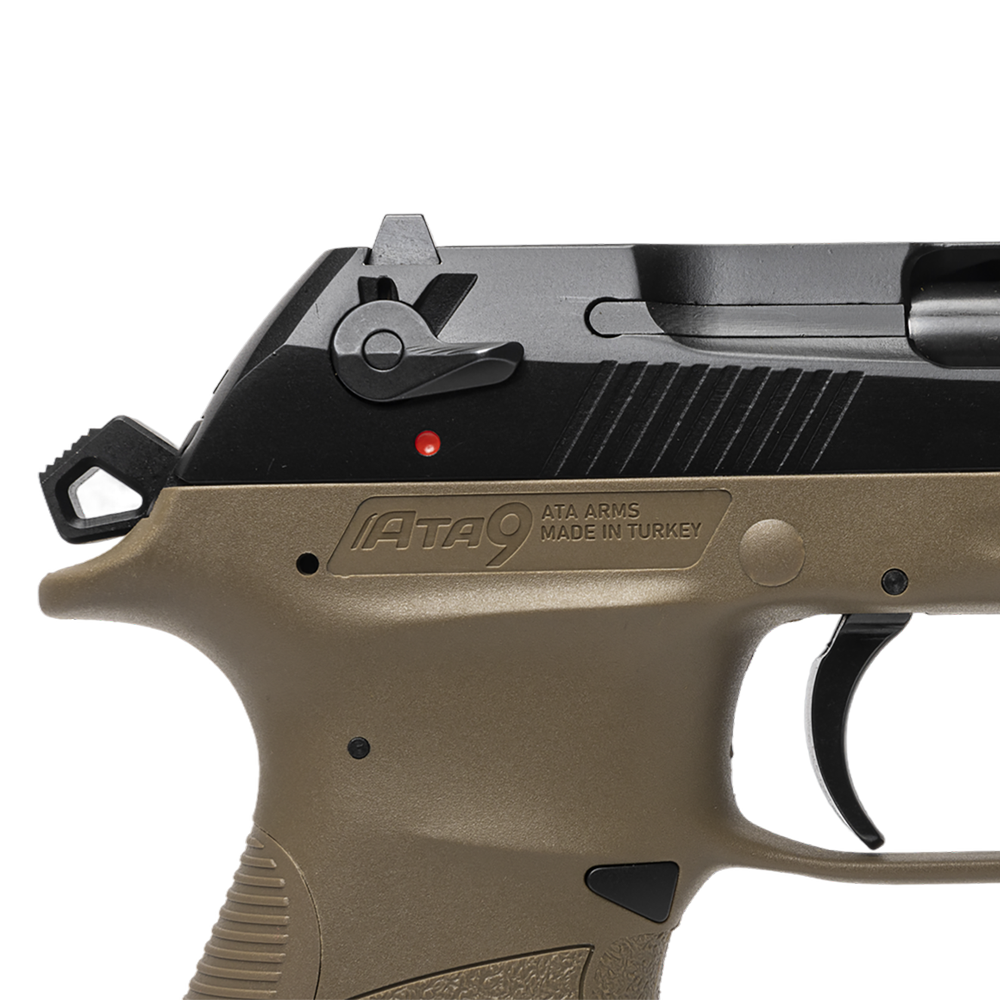 Пистолет АТА9 калибр 9*19 мм, FDE, черный затвор, серая рамка. Фото №8