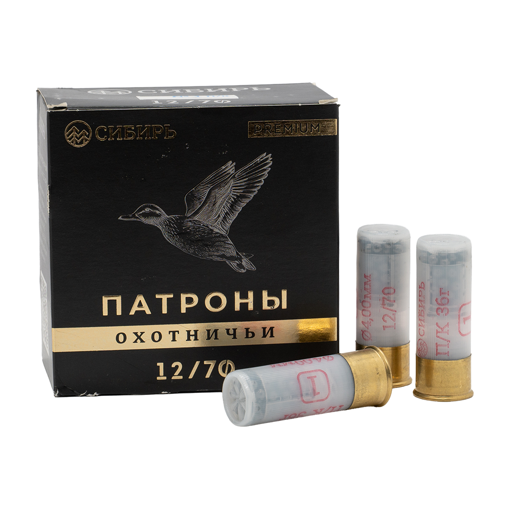 Патрон СИБИРЬ PREMIUM 12/70 охотничий дробовой 36г №1 ПОЛУМАГНУМ (пачка 25 шт) (в коробке 250шт). Фото №1 Патрон СИБИРЬ PREMIUM 12/70 охотничий дробовой 36г №1 ПОЛУМАГНУМ (пачка 25 шт) (в коробке 250шт). Фото №1