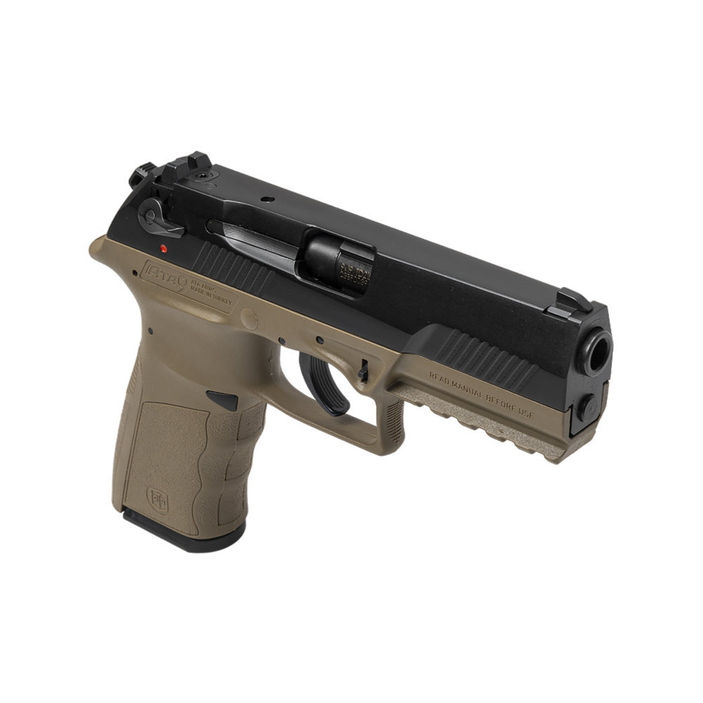 Пистолет АТА9 калибр 9*19 мм, FDE, черный затвор, серая рамка. Фото №4
