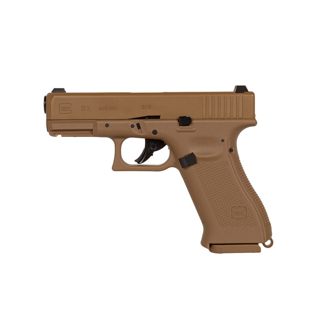 Пистолет пневматический Umarex Glock 19X калибр 4,5мм (метал, цвет песок, blowback, pellet). Фото №3 Пистолет пневматический Umarex Glock 19X калибр 4,5мм (метал, цвет песок, blowback, pellet). Фото №3