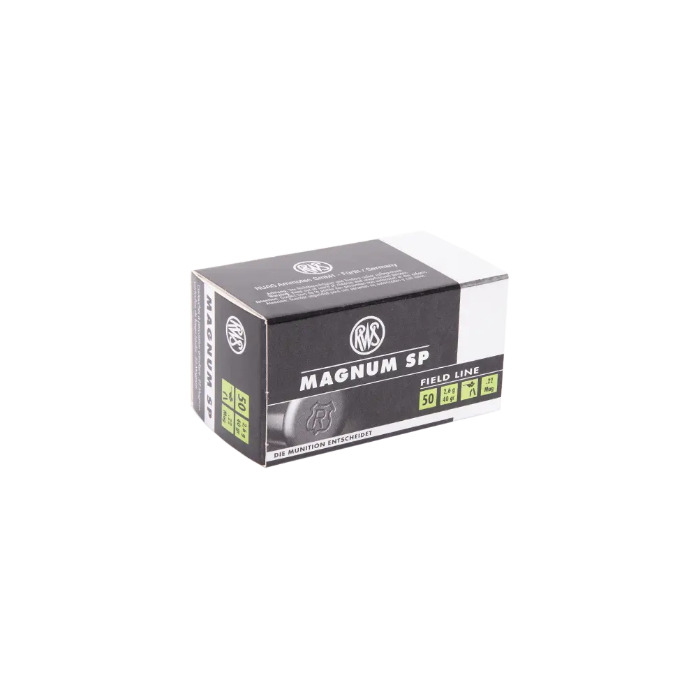 Патрон нарезной RWS калибр 22 WM DN SP Magnum 2,6 гр. 40 grn. (в пачке 50 шт.). Фото №1 Патрон нарезной RWS калибр 22 WM DN SP Magnum 2,6 гр. 40 grn. (в пачке 50 шт.). Фото №1