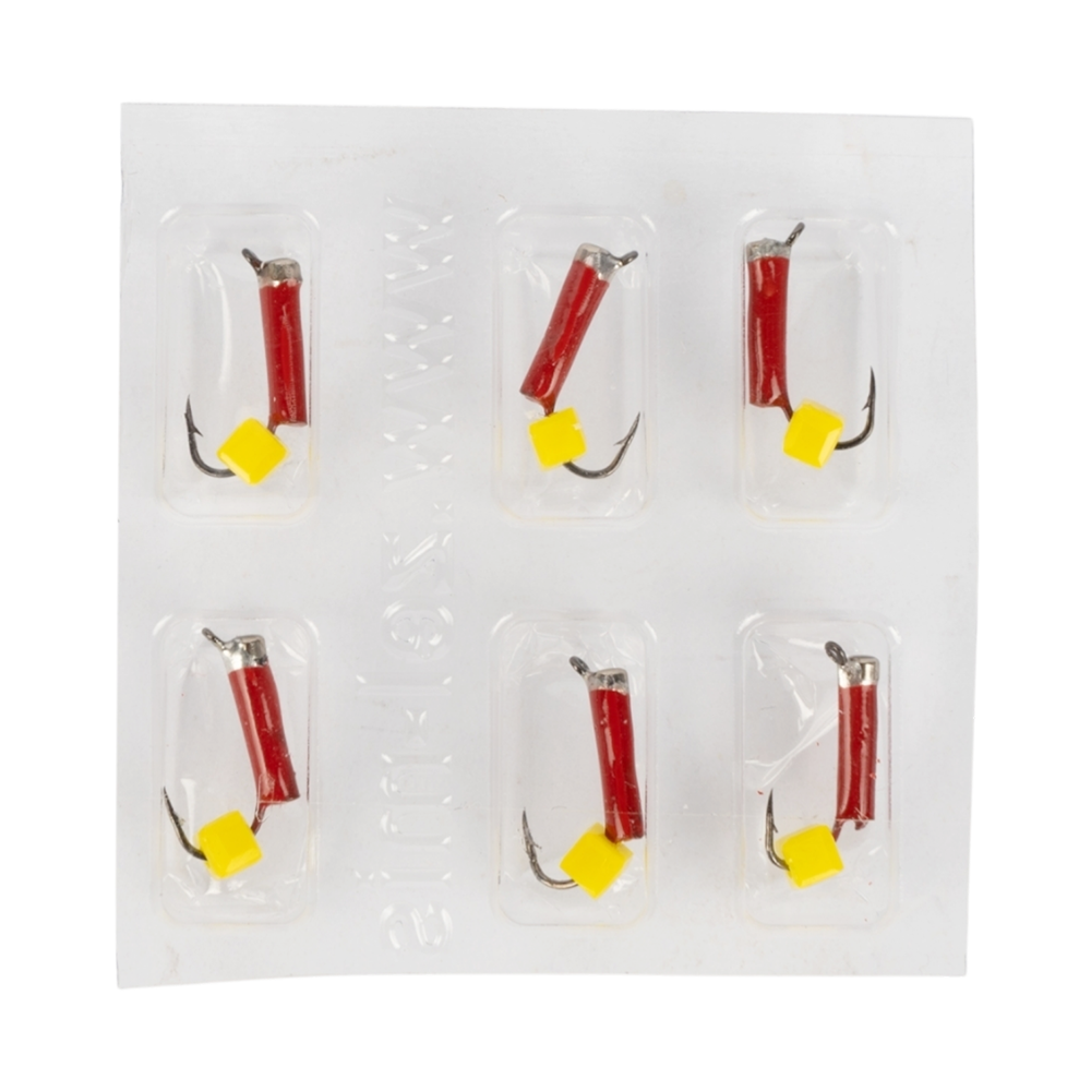 Мормышка вольфрамовая Зеленый мыс "Столбик с колпачком" красный d1,5 куб сыр (15шт. упак.). Фото №2