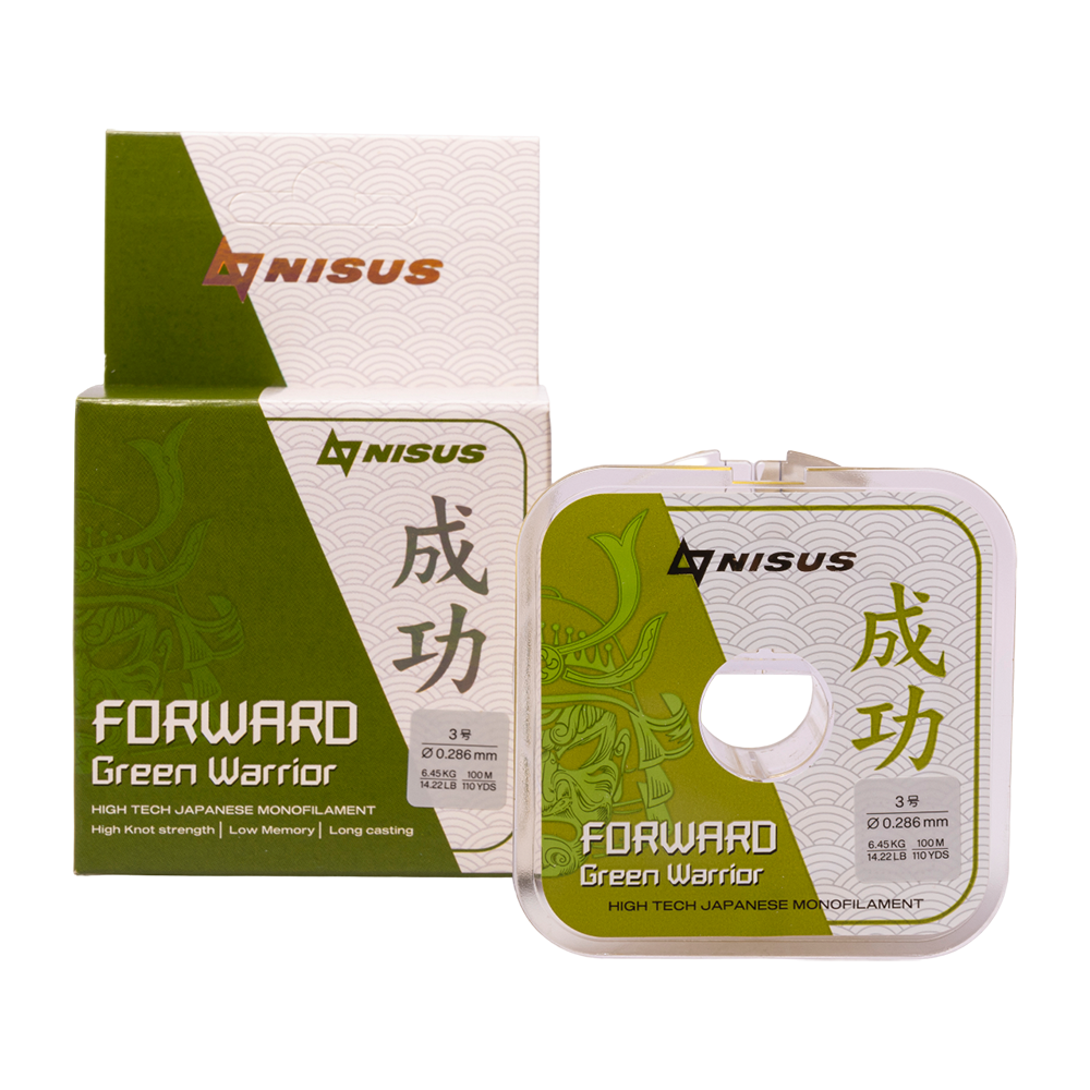 Леска Nisus Forward Green Warrior 0,286mm/100m Nylon (N-FGW-0286-100) . Фото №1