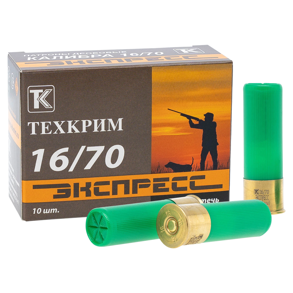 Патрон Техкрим 16/70 Экспресс №7 (в упаковке 10 шт) (в коробке 260 шт.). Фото №1