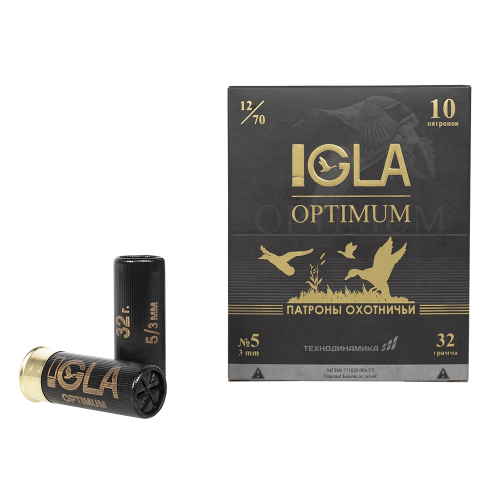 Патрон "Игла-Оптимум" 12/70 № 5 32 гр. (в пачке 10шт, короб.,250). Фото №1