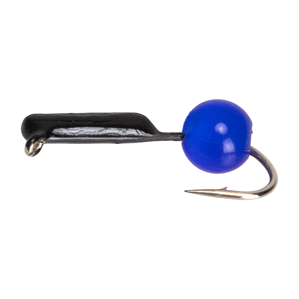 Мормышка вольфрамовая Trye Weight черная "Капля" d3,2мм кошачий глаз, синий (10шт). Фото №1