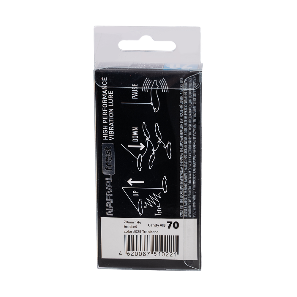 Воблер-раттлин Narval Frost Candy Vib 70мм, 14гр, цвет (#025-Tropicana). Фото №6