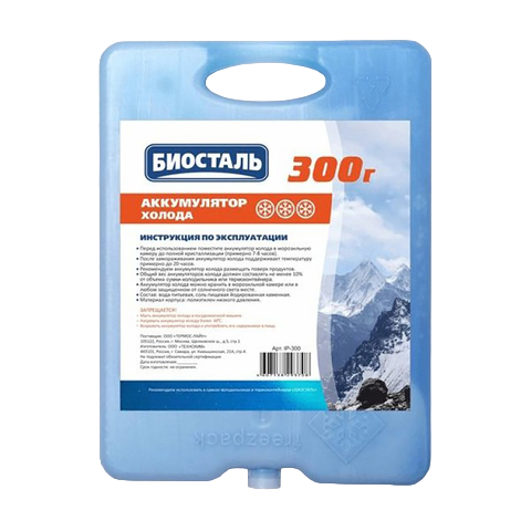 Аккумулятор холода БИОСТАЛЬ, 300г. Фото №1 Аккумулятор холода БИОСТАЛЬ, 300г. Фото №1