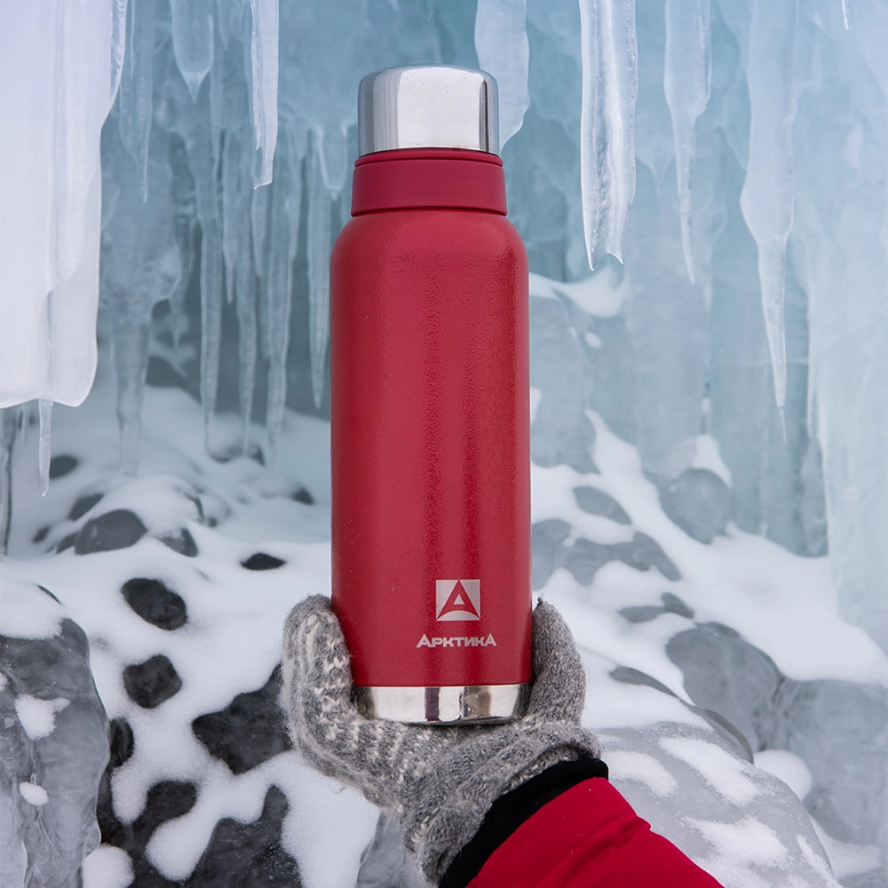 Термос бытовой, вакуумный (для напитков), тм "Арктика", 1200 мл, арт. 106-1200(красный). Фото №5