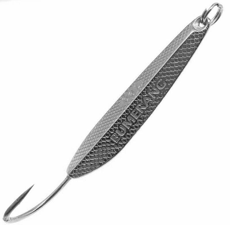 Блесна Бумеранг 46мм, цвет (мельхиор) тройник. Фото №2