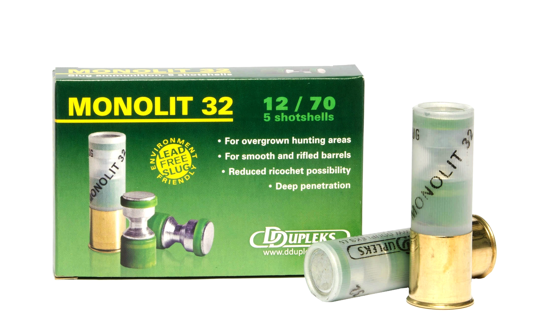 Патрон DDupleks 12/76 пуля Monolit 32гр.(в пачке 5 шт.) (в коробке 230 шт.)