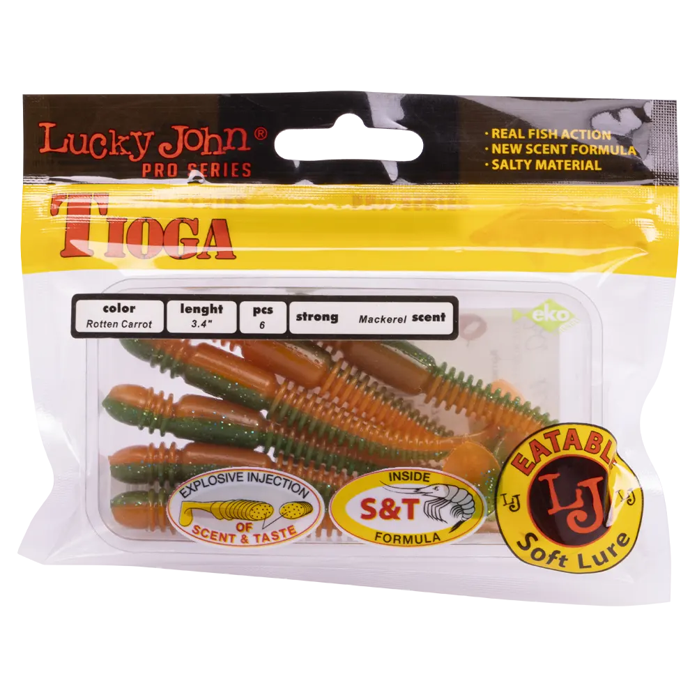 Виброхвост Lucky John Pro Series Tioga 3,4" 86мм, (6шт. упак.) цвет T56. Фото №5