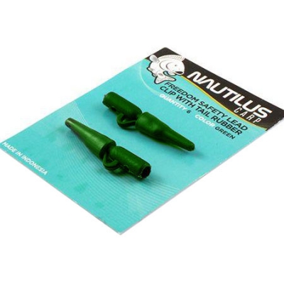 Клипса безопасная Nautilus Freedom Safety Lead Clip With Tail Rubber Green. Фото №1 Клипса безопасная Nautilus Freedom Safety Lead Clip With Tail Rubber Green. Фото №1
