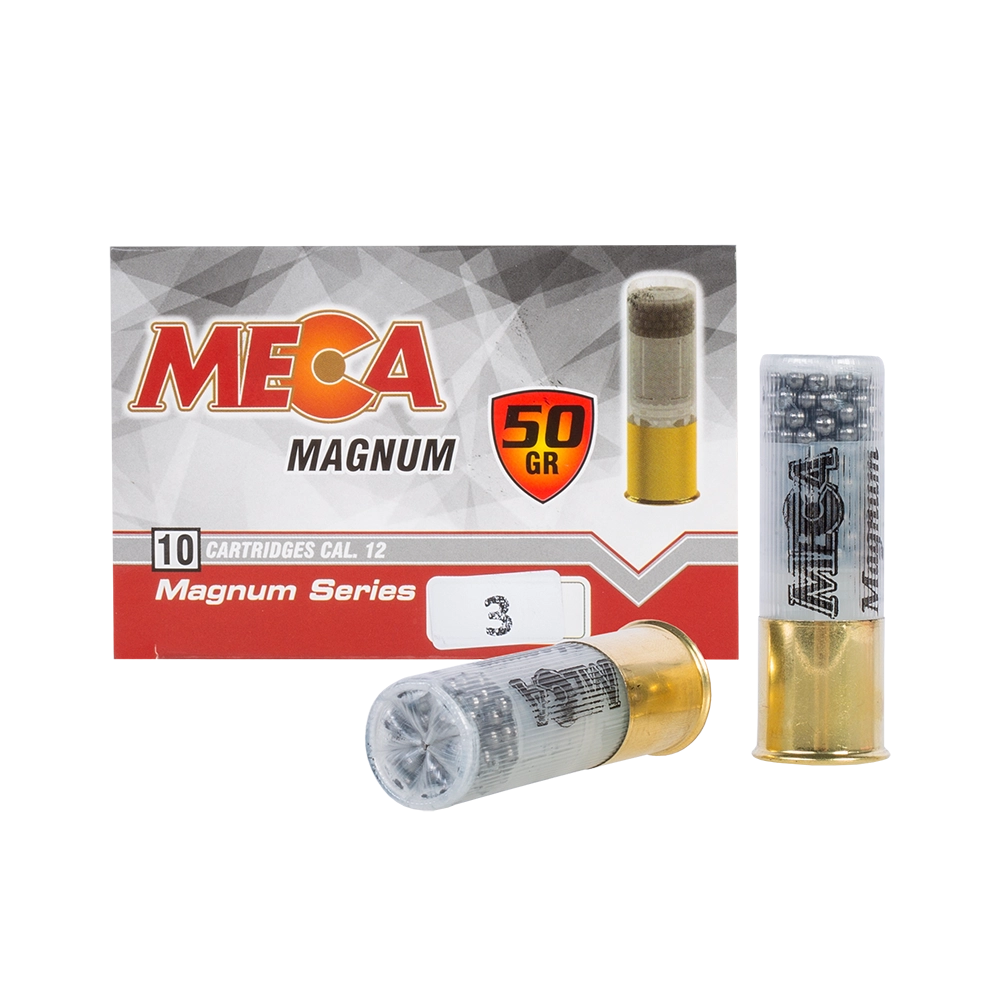 Патрон Meca 12/76 Magnum №3 50 гр. (в пачке 10 шт/короб 230). Фото №1